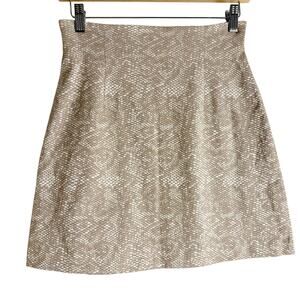 Finders Keepers Beige Snake Print A-Line Mini Skirt Size Medium